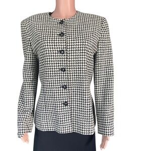 Vintage Pendleton Black‎ White Boucle Jacket 12 Made in USA Couture Inspired